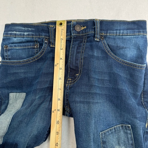Levis 511 Slim Patchwork Jeans Boys Size 16 28X28 Dark Wash Mid Rise - Picture 10 of 15
